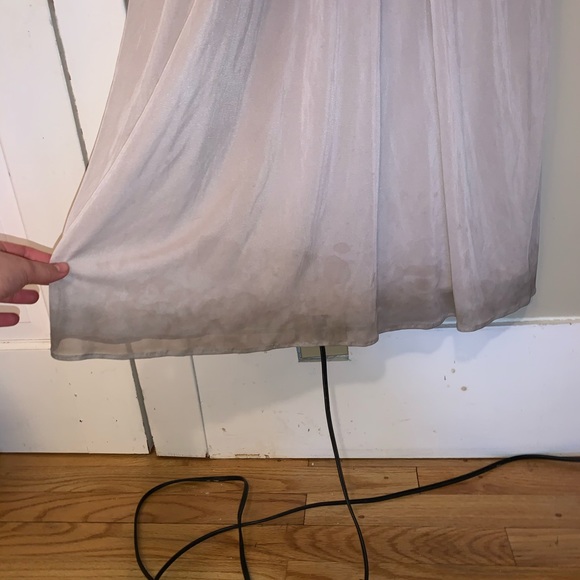 David’s bridal y-neck prom dress in taupe - Picture 8 of 8